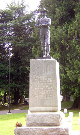 Monument of the 2nd Oregon Volunteer Infantry in Portland, OR.