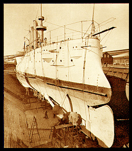 Armored Cruiser U.S.S. Brooklyn in Drydock
