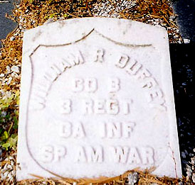 Grave of William Duffey, 3rd Georgia Volunteer Infantry, in Florida