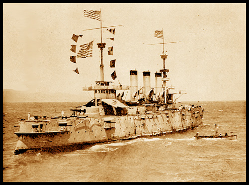 Cruiser U.S.S. New York at Battle of Santiago