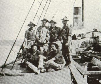 Men of Battery A, Pennsylvania Light Artillery aboard the transport Manitoba