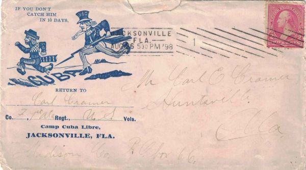 Camp Cuba Libre Envelope sent by Carl Cramer