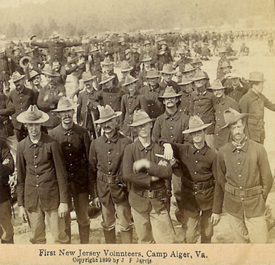 Stereoview of the 1st New Jersey Volunteer Infantry in 1898
