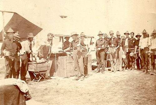 Mess Line of the 3rd New York Volunteer Infantry, 1898