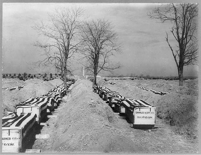 Arlington graves being prepared for the Spamish American War