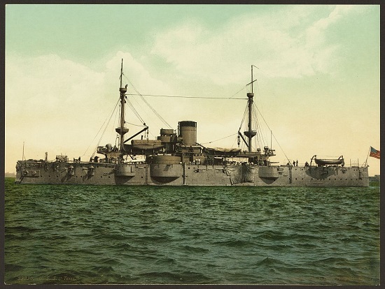 Profile View of the Battleship U.S.S. Texas, 1898