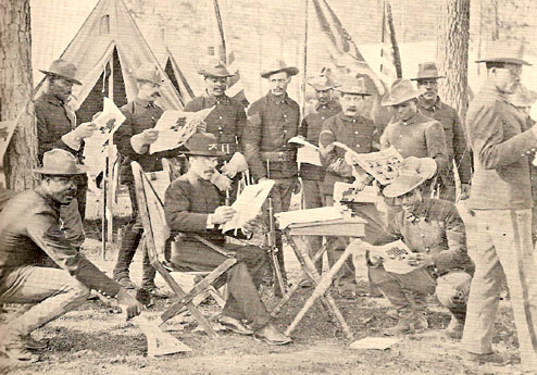 African American Troops Reading in Camp, 1898