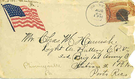 Patriotic envelope of the Spanish American