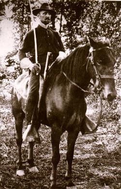 Joseph Beiler on horseback