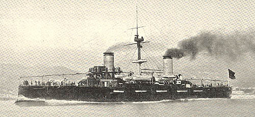 Spanish Cruiser Cristobal Colon at Sea