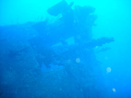 The guns of the wreck of the Cristobal Colon, Cuba