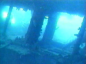 The hold of the wreck of the Cristobal Colon, Cuba