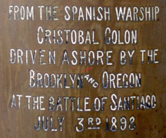Inscription on shell casing from the Cristobal Colon