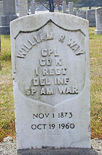 Grave of William War, 1st Delaware Volunteer Infantry, in Delaware