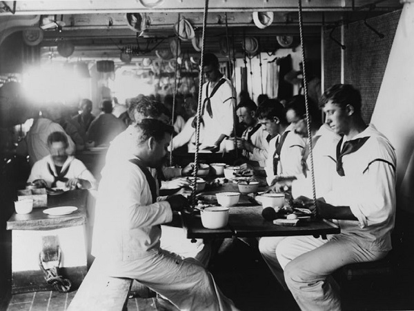 The Crew of the Cruiser Olympia Dining