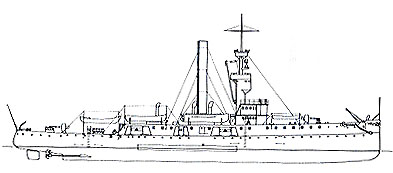 Profile of the gunboat U.S.S. Helena