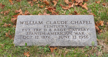 Grave of William Claude Chapel, 8th U.S. Cavalry in Kentucky