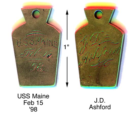 Key fob made from metal from Battleship Maine