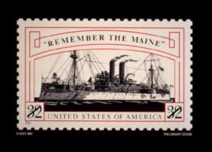 Postage Stamp honoring the Battleship Maine