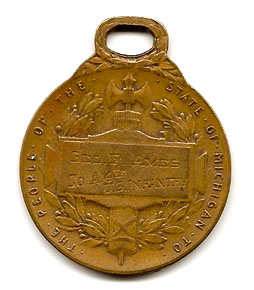 Back - Michigan State Commemorative Medal