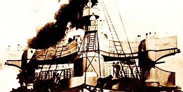 Navigation bridge on the Cruiser Olympia during the Battle of Manila Bay