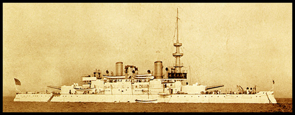 Battleship Oregon as seen in profile