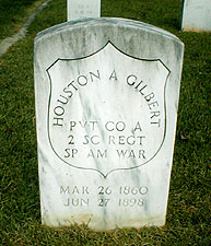 Grave of Houston A. Gilbert, 2nd South Carolina Volunteer Infantry in South Carolina