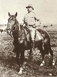Rough Rider Theodore Roosevelt on horseback