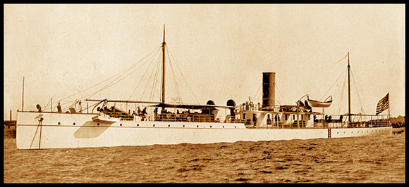 Dynamite Cruiser U.S.S. Vesuvius at anchor