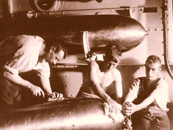 The crew of the OLYMPIA maintains a torpedo aboard ship