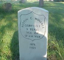 Grave of Austin Winfree, 9th U.S. Volunteer Infantry